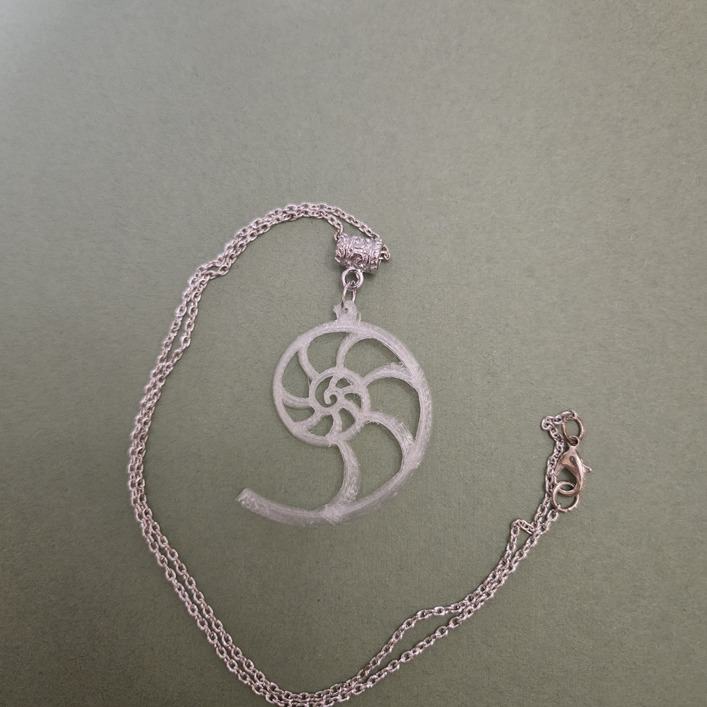 Elegant Silver Nautilus Pendant Necklace